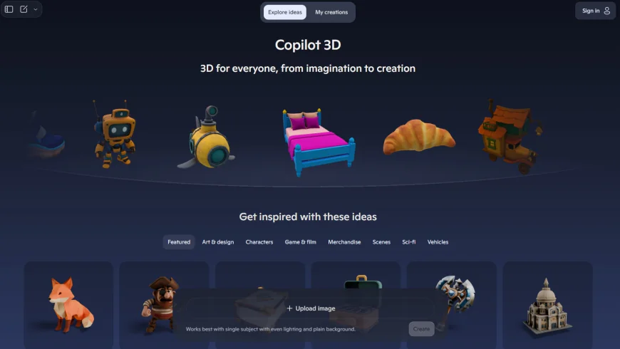 Microsoft's Copilot 3D Lets You Turn Any Photo Into 3D Models Backed by No Skills