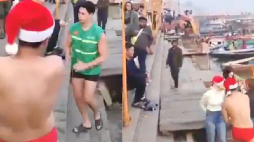 Japanese Tourists Apologize After Facing Harassment For Wearing Swimsuits At Varanasi Ghat On Christmas