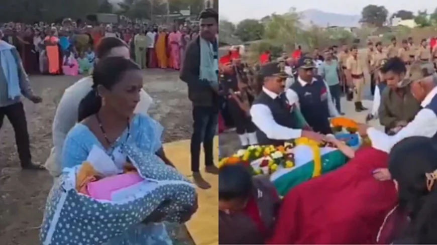 A Farewell Before a Beginning: Satara Soldier’s Newborn Daughter Meets Her Father at His Funeral